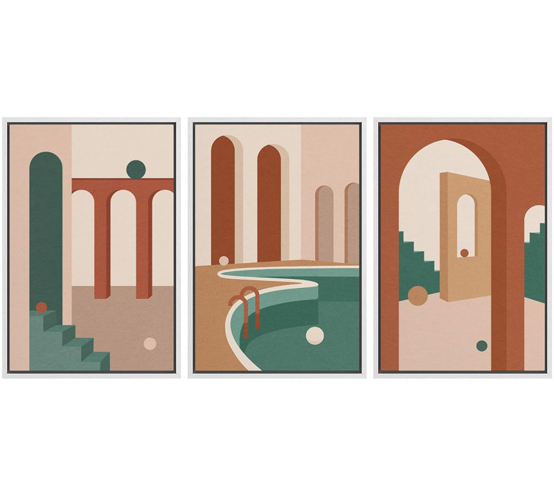 Architecture Building 3 - Pieces, White, 24" H x 48" W