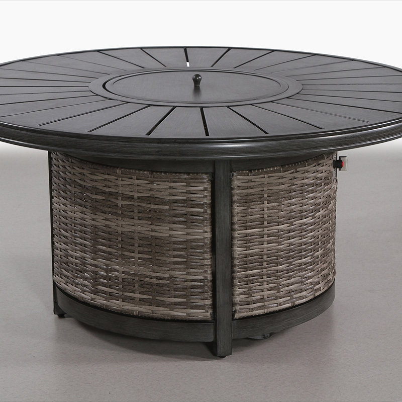 25 H X 52 W Propane Outdoor Fire Pit Table, Brown