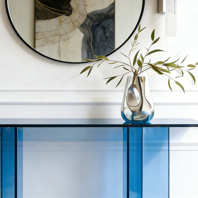 Modern Acrylic Console Table, 31.5" H x 47.24" W x 13.78" D