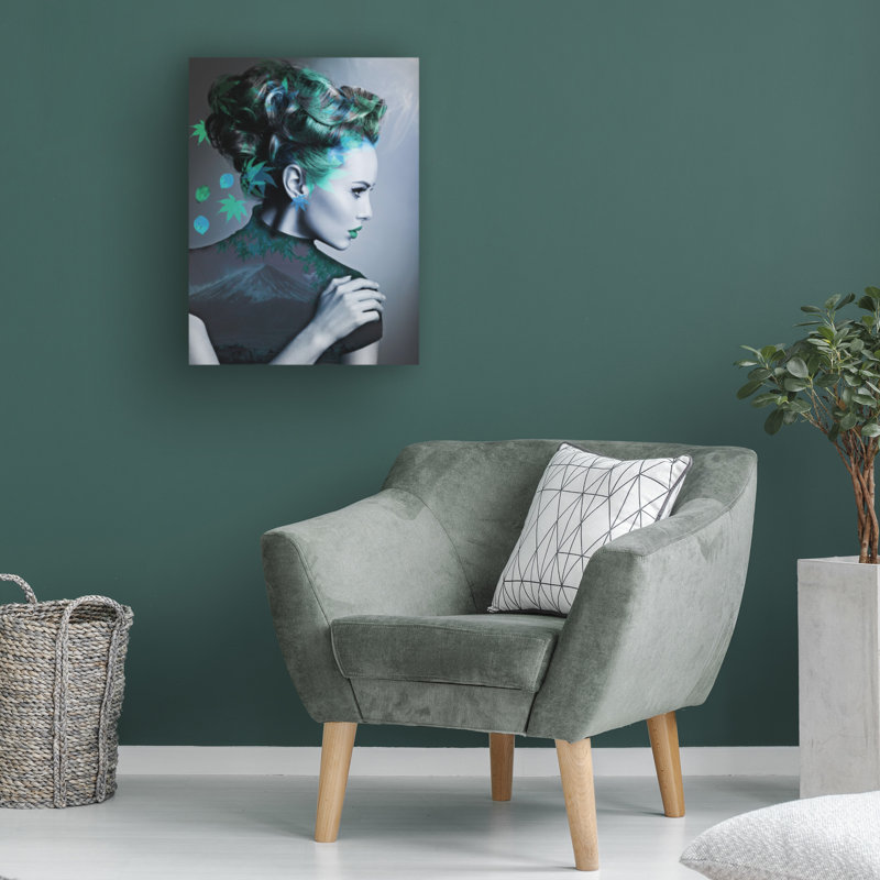 Art sur toile, vert, H 19 po x l 14 po x P 2 po