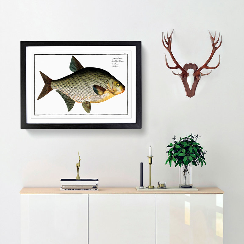 Bream Fish - Picture Frame Painting Print, Black Framed, 27cm H x 36cm W x 2cm D