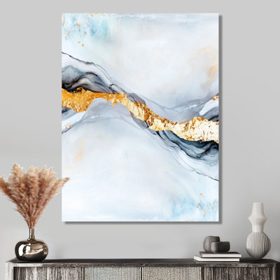 «Ethereal Dance Of Marble Ink I», art mural abstrait en métal, impression murale en marbre