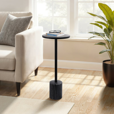 24" Ottawa Black Granite Accent Table by Latitude Run
