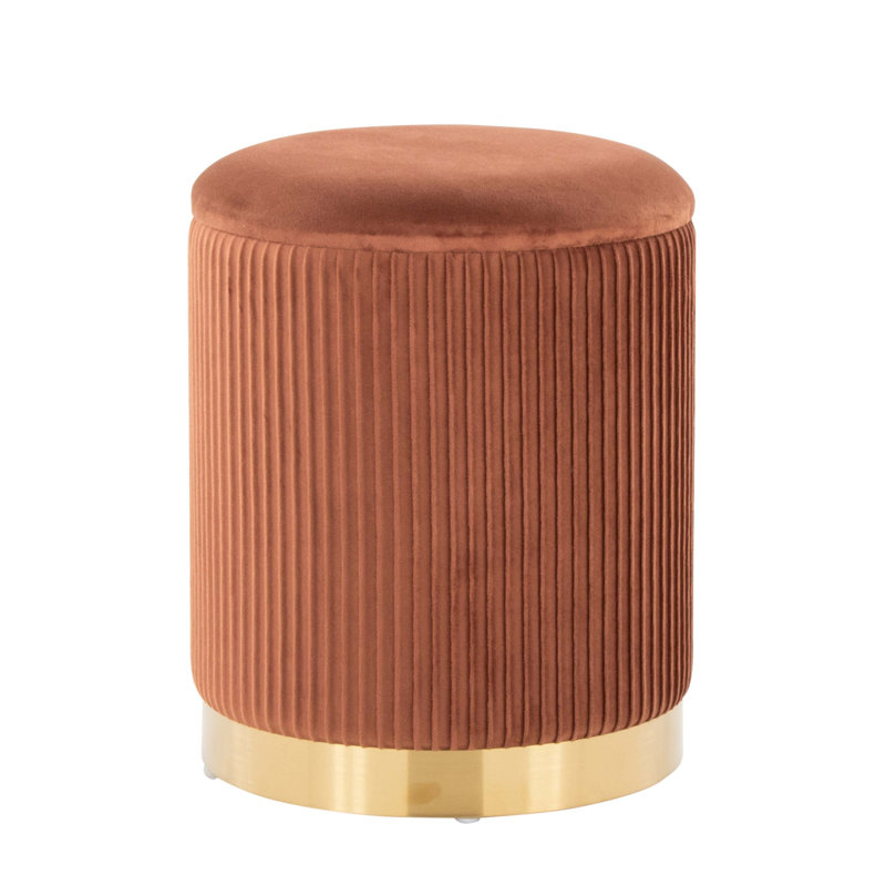 Nesting Pleated Ottoman Set, Light Brown