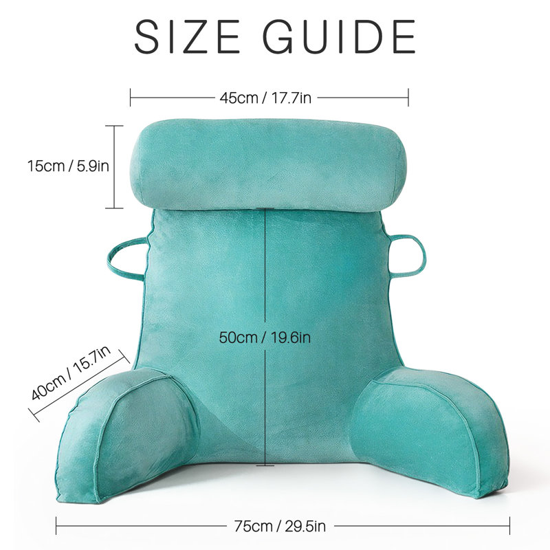 Velvet Backrest Pillow, Blue