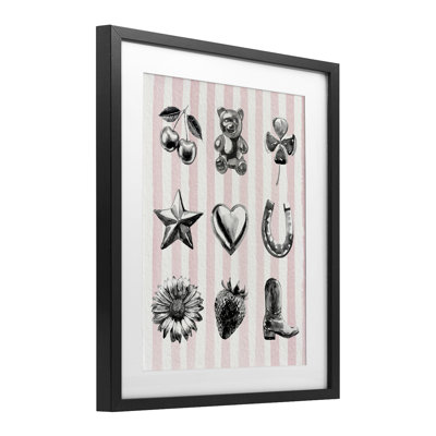 «Glam Western on Stripes», reproduction encadrée sous verre, design par Lil 'Rue