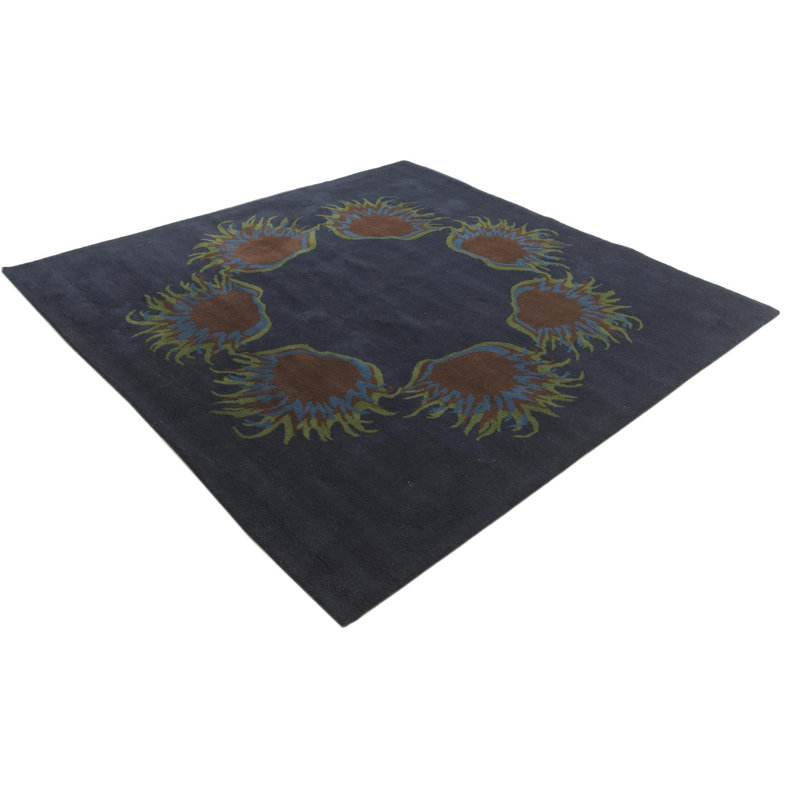 Tapis carré bleu marine Otto