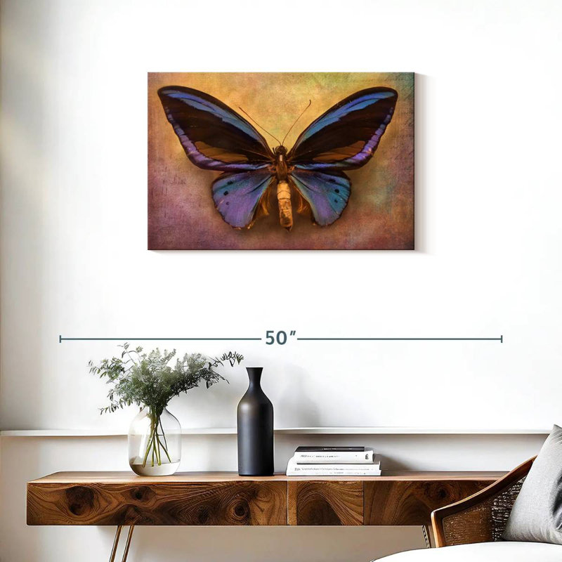 Brampt papillon mauve, H 20 po x l 30 po