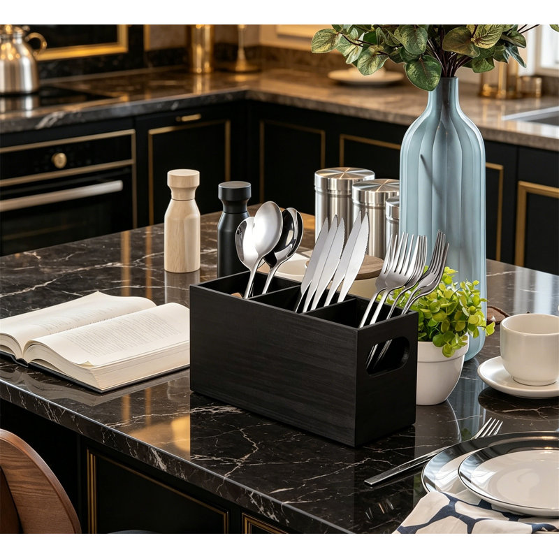 Porte-couverts en argent pour ustensiles, Black