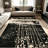 1PC Distressed Black Beige Abstract Stripe area rugs for Living Room, Soft and Comfortable, Suitable for all seasons, easy-to-maintain, machine washable Indoor floor mat, Under Table Farmhouse suitable for dining table-2096975093