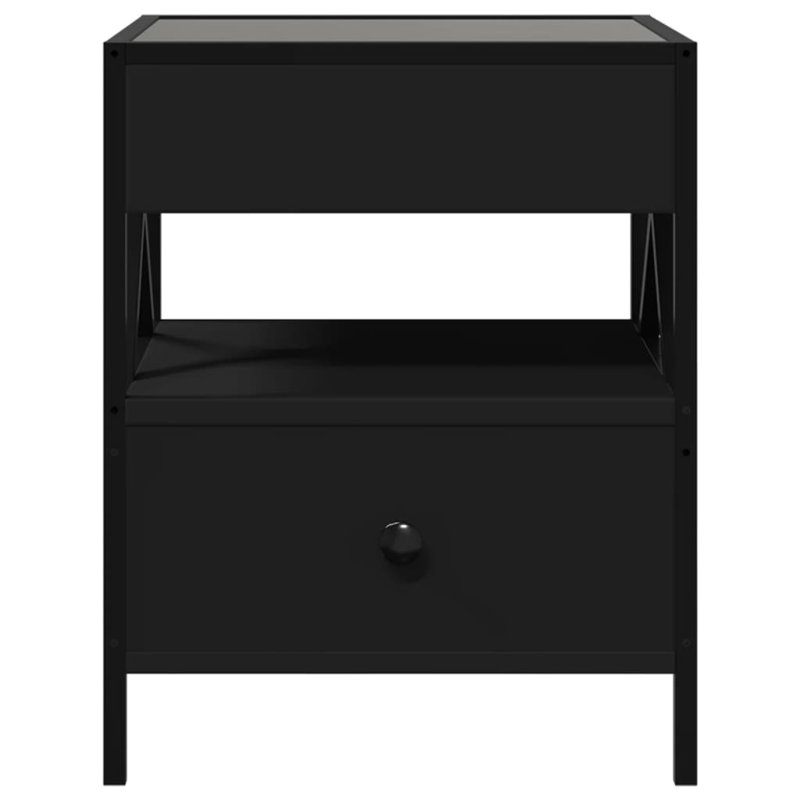 Daneli 40cm W Steel Bedside Table, Black