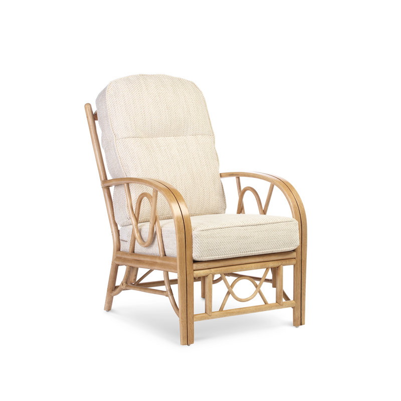 Salamanca Upholstered Armchair, Beige, Light Oak, Light Oak
