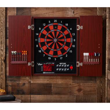 Arachnid Bullshooter Cricket Maxx 1.0 Bristle Dart Board Cabinet Set -  Sports Unlimited