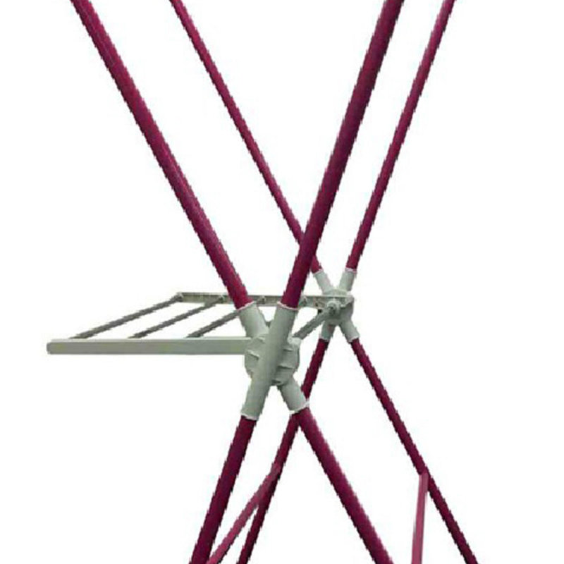 Foldable Accordion Drying Rack, Pink/White