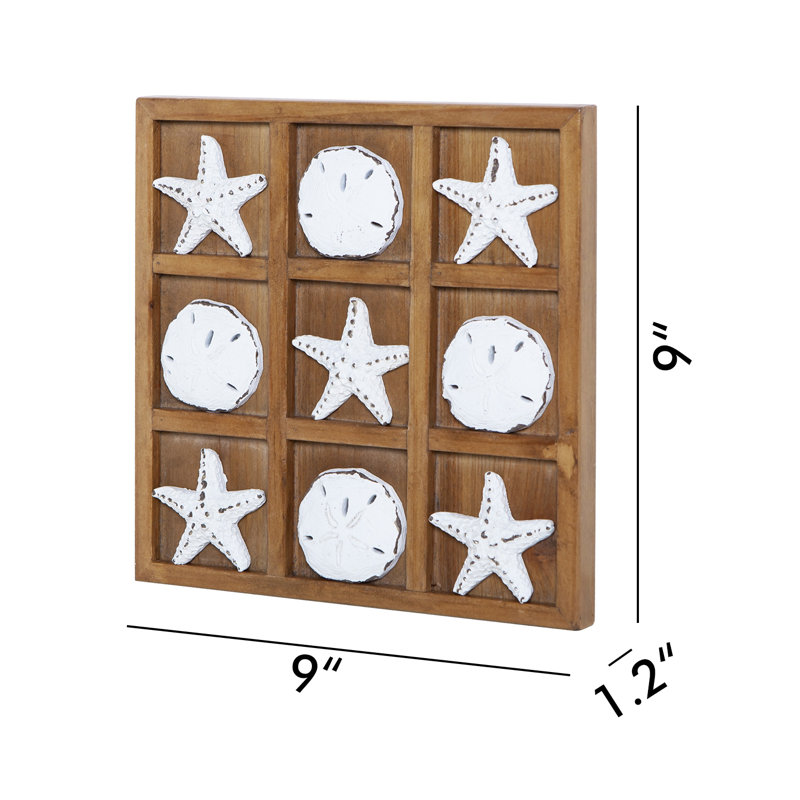Tic Tac Toe Board Mike & Melissa 2 Player Tic Tac Toe, White/Brown