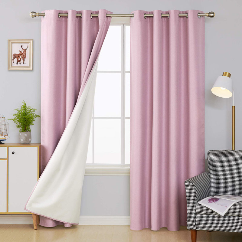 Total Coating Blackout Curtains (Set of 2), Lavender, 52" W x 45" L