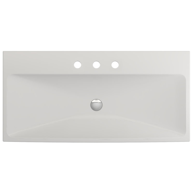 Scala Arch 39.76'' L Bathroom Sink, Matte White, Single-Hole