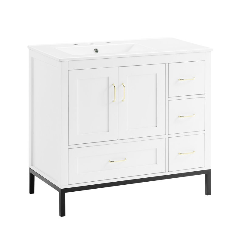 Meuble-lavabo de salle de bain, Blanc