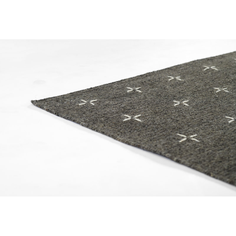Tapis gris anthracite tissé à la main Momeni Oliver, Tapis de couloir 2 pi 3 po x 8 pi