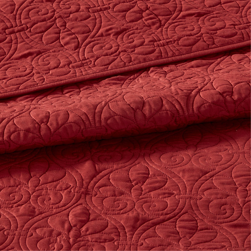 Ensemble de couvre-lit réversible, Rouge, Couvre-lit de grande taille + 2 taies décoratives