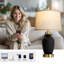 Lampe de table 22 po en céramique blanche moderne, ampoule incluse-317453464