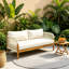 Causeuse d'extérieur moderne en corde de bois d'acacia à tissage de corde avec sièges profonds et coussins-674371150