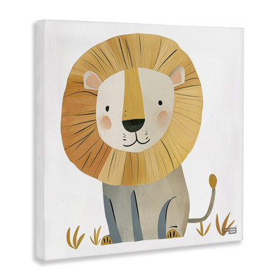 Art mural souriant sur toile "Lion fantaisiste souriant" par Roozbeh Bahramali