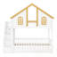 Lit superposé simple avec porte fenêtre et toit, tiroirs de rangement et escalier-155105744