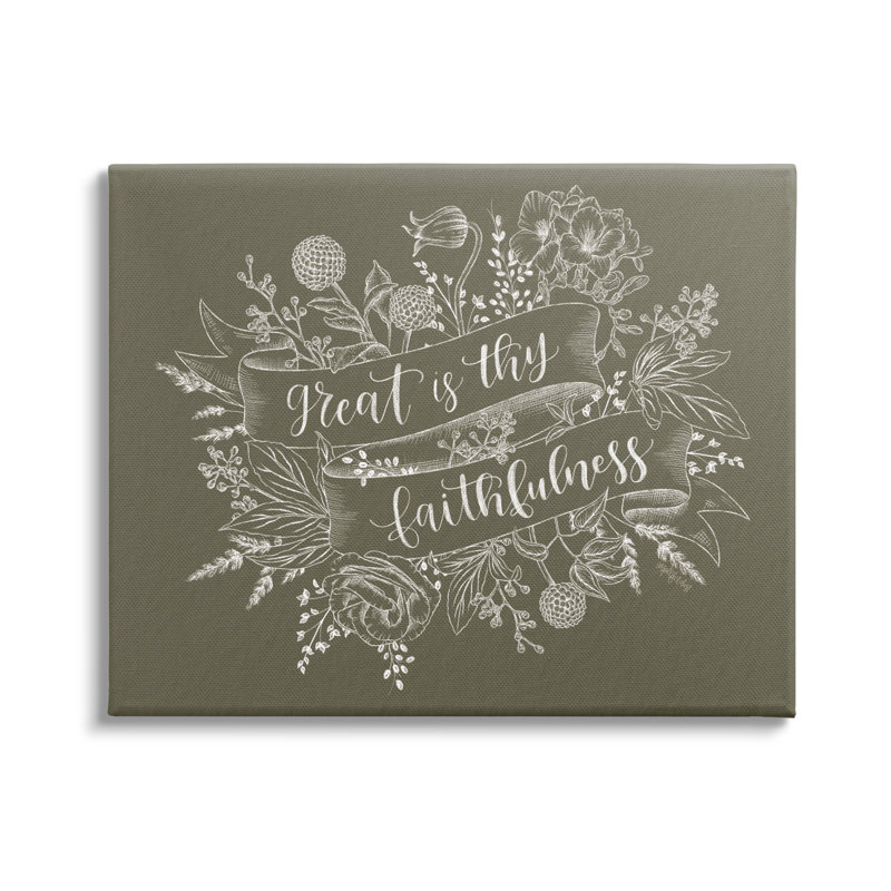 Bordure botanique «Great Is Thy Faithfulness» par Imperfect Dust - impression, Toile tendue, L 20 po x H 16 po