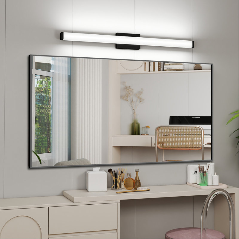 Luminaire de salle de bain moderne noir au-dessus d'un miroir 41 po DEL pour meuble-lavabo