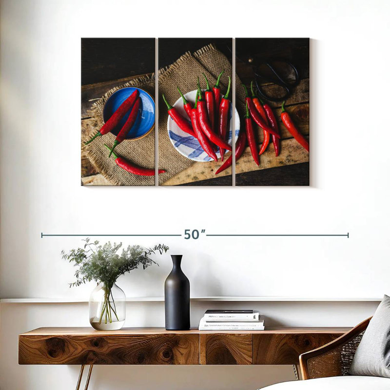 Yarlin Red Chilies, 24" H x 38" W