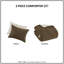 Édredon simple en chenille de tricot gaufré brun, rembourré, 2 taies décoratives assorties, revers, lavable à la machine et taie décorative 100%, réversible, lavable, avec un soupçon de gris-117422239