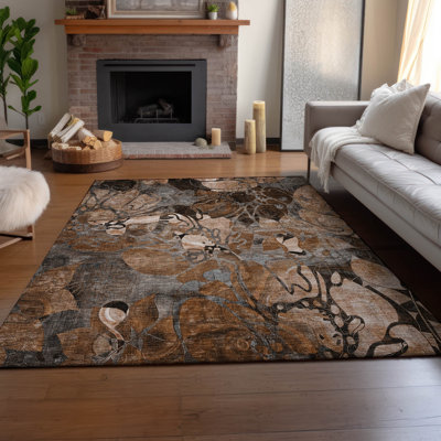 Premium Machine Washable Cerrito AMF558 Paprika Rug