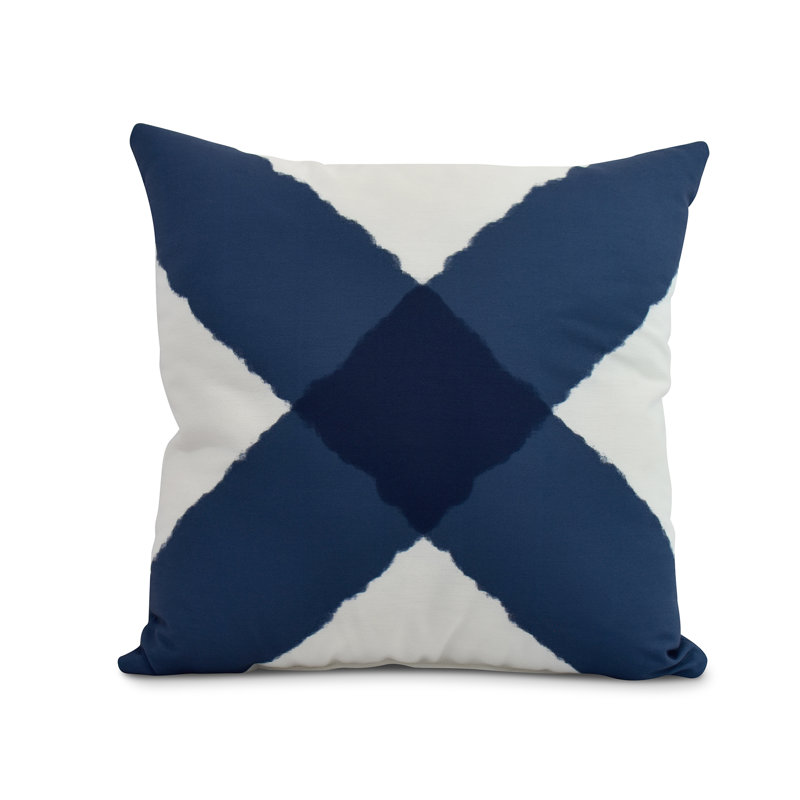 Nantucket Outdoor Reversible Throw Pillow, Navy, 20"x20"