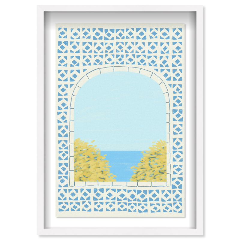 Mediterranean Window II Print by Oliver Gal, 31.5"H x 21.5"W, White Shadowbox