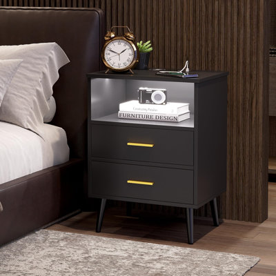 Demyra 45cm W Manufactured Wood Bedside Table