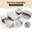 Canapé-lit modulaire en L en forme de L, canapé-lit escamotable à 7 places de 102 po avec ports de chargement USB, lumières DEL et rangement dissimulé, canapé-lit convertible pour le salon-435024487