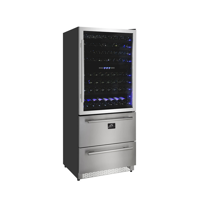 144 Bottle and 200 Can Capraia Triple Zone Freestanding Wine Refrigerator