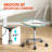  Clear Acrylic Desk Chair, Modern Small Acrylic Home Office Chairs with Wheels, Armless Swivel Vanity Rolling Chair for Office, Home,Silver-2115473347