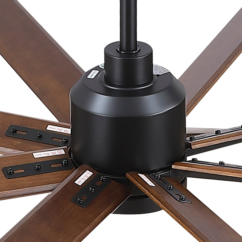 Ventilateur de plafond 84 po avec lumière Lowe, Noir, Noyer