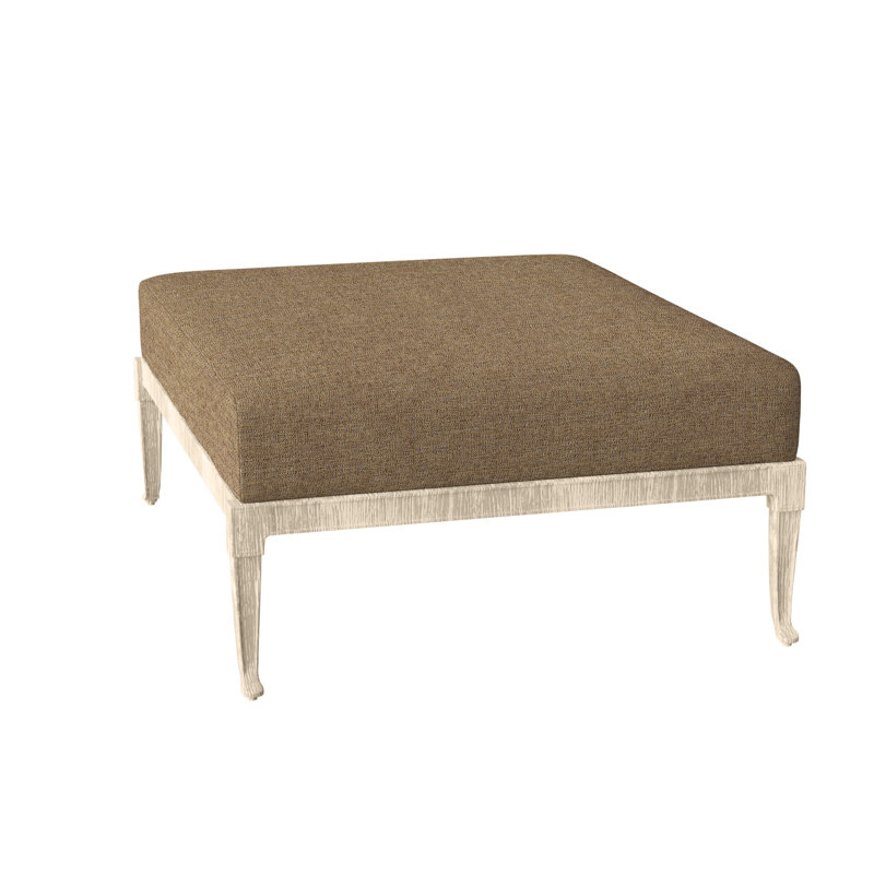 Wiltshire Outdoor Ottoman, Weathered White, Sesame