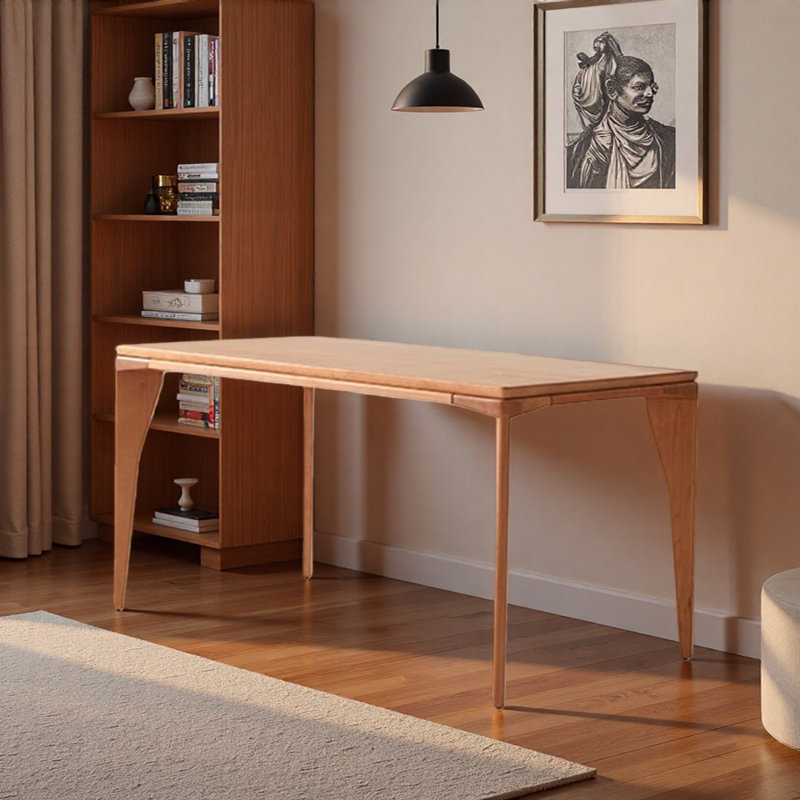 Bureau d'écriture rectangulaire de style minimaliste moderne, Brun, H 29,52 po x l 70,86 po x P 33,46 po