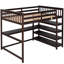 Lit mezzanine double. Comprend des tablettes sous le bureau et des tablettes de rangement. Taille du lit Livré avec une tablette.-1873348555-1873348553