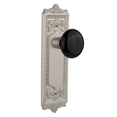 Egg & Dart Plate with Black Porcelain Door Knob