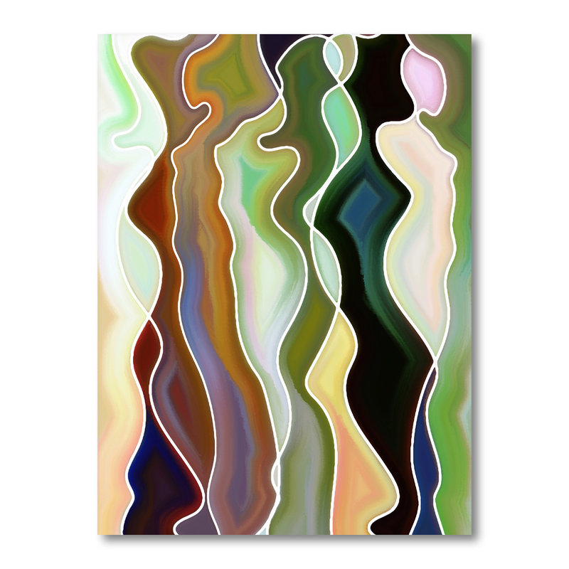 «Abstract Colorful Colorful Curves», impression sur toile, H 20 po x l 12 po, Toile tendue