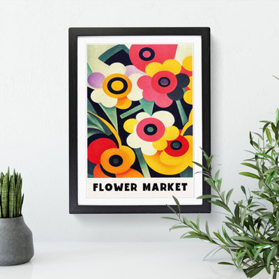 Retro Flower Market Exhibition No.12 1 Piece Single Picture Frame Wall Art