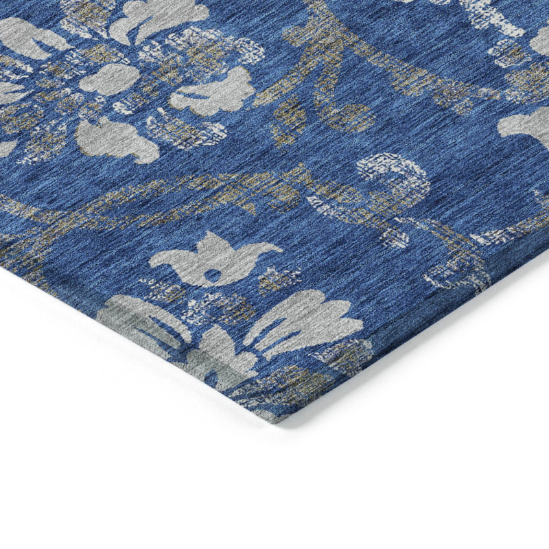 Stefhanie Washable Floral Indoor / Outdoor Rug, Rectangle 10' x 14'