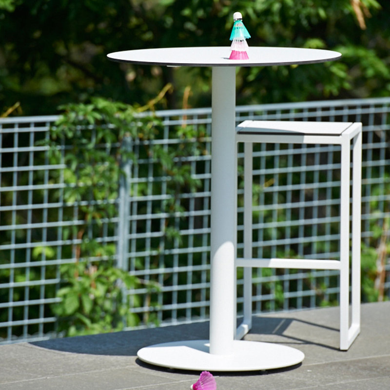 White Powder-Coated Aluminum Outdoor Barstool