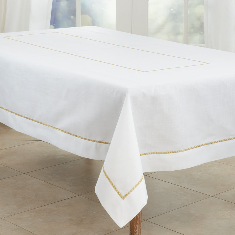 Aloway Polyester Tablecloth, 65" W x 104" L, Gold