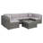 Azrien Wood 6 - Person Modular Patio Conversation Set with Cushions-391840782